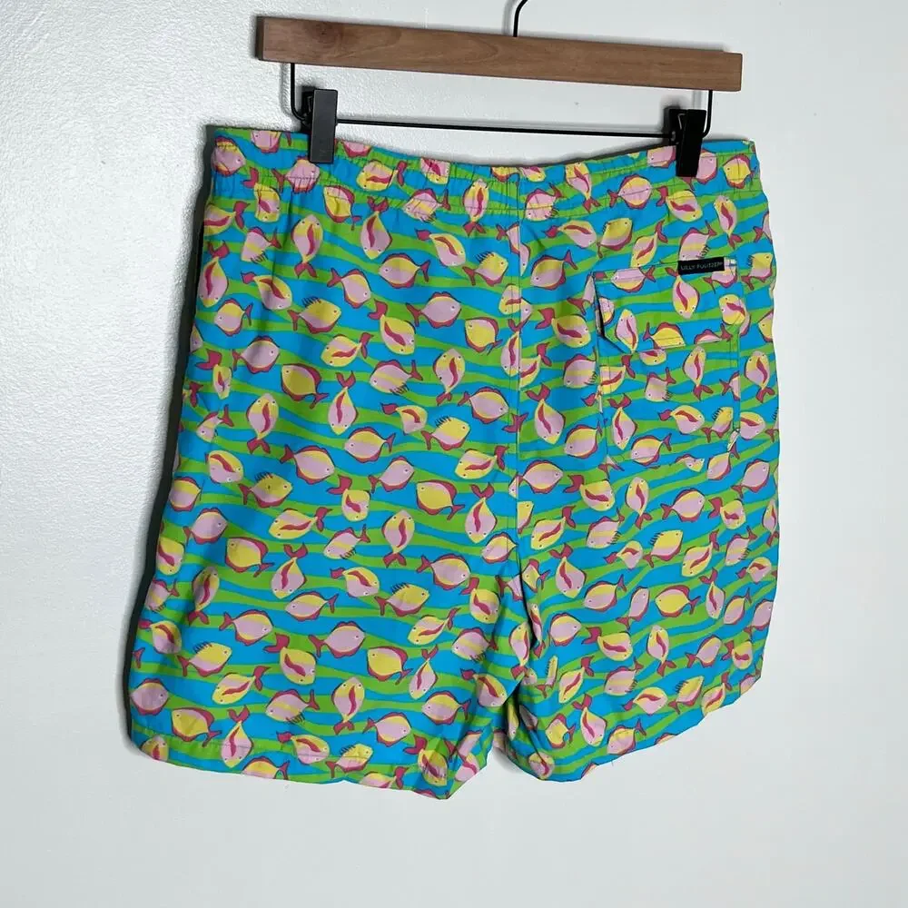 Lilly Pulitzer Capri Trunk Fish Print Swim Trunks Men’s Small Beach Pool